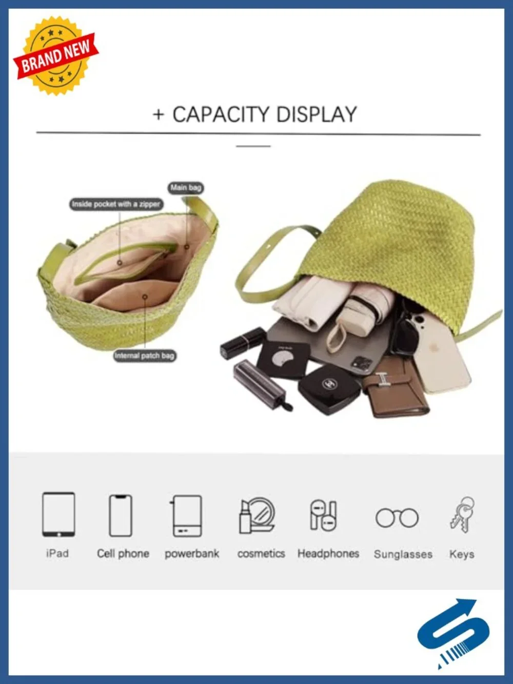 Woven Satin Leather Tote Bag Women Handbag Crossbody Shoulder Bag